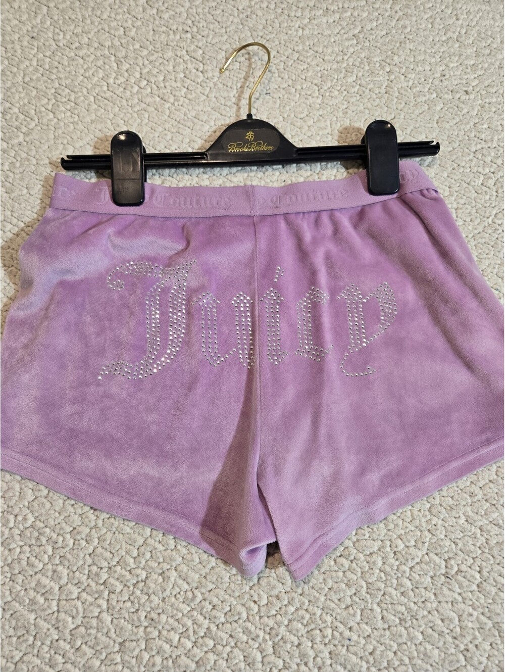 Juicy Couture Lavender Velour Lounge Shorts Rhinestone Logo Sleepwear Purple L